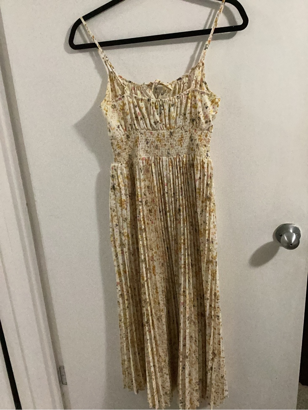 J. Crew Yellow Floral Smocked Maxi Dress